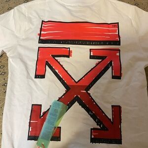 Off-White White T-Shirt with Red Graphic